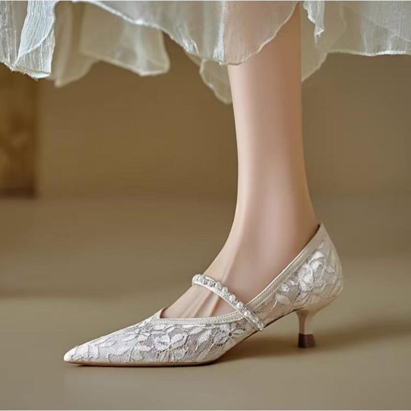Embroidery Wedding - Sexy Lace Embroidery High Heels Women