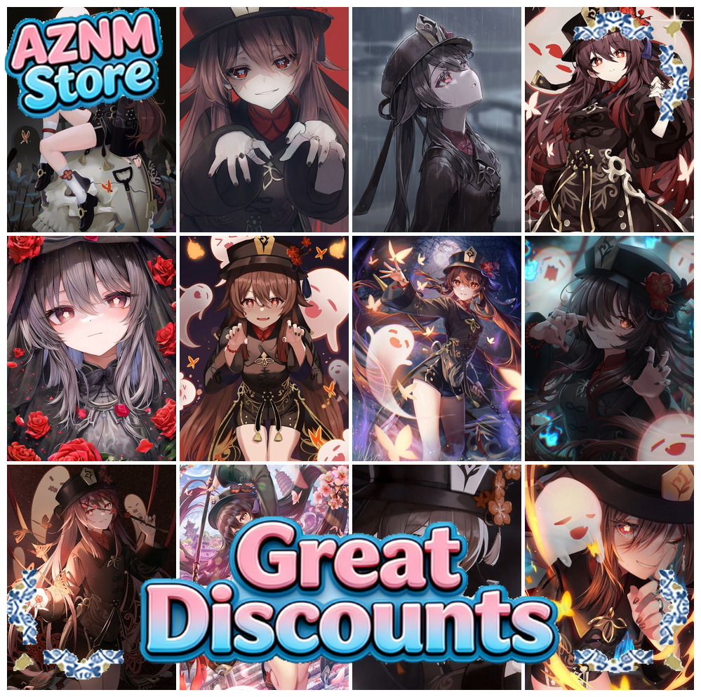 Embroidery Stitch - Genshin Impact Hu Tao Anime Diamond