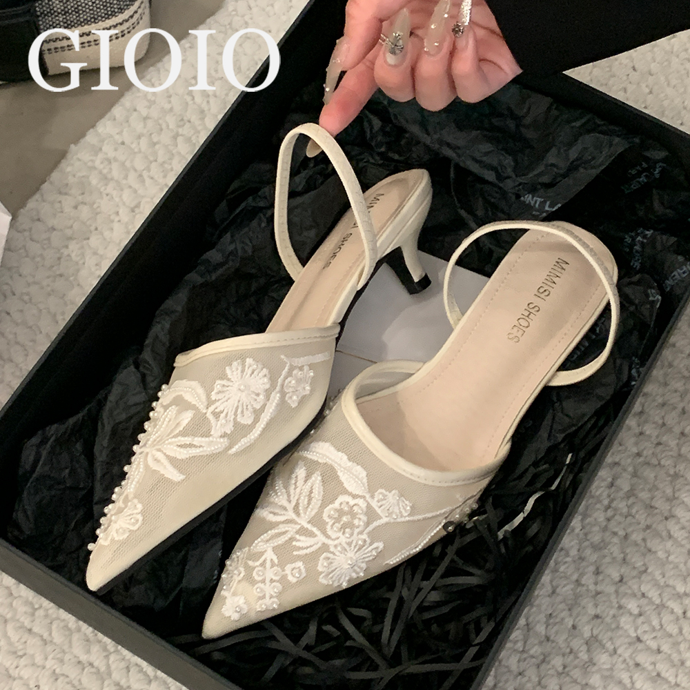 Embroidery Wedding - Brand Designer White Women Pumps Mesh