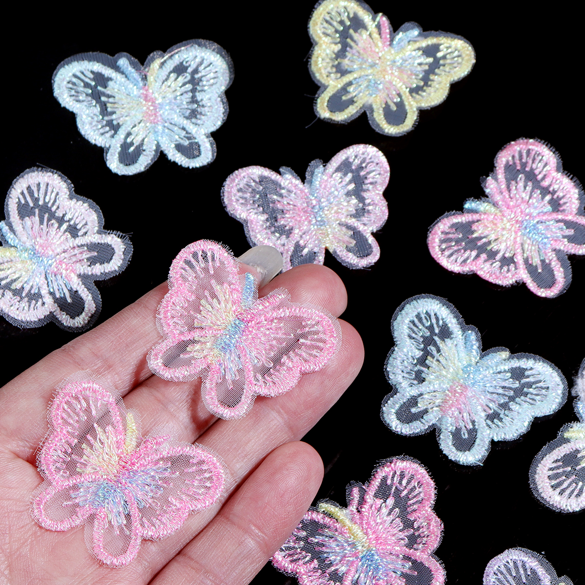 Embroidery Web - 20Pcs 3X4CM Butterfly Cloth Patches Colorful