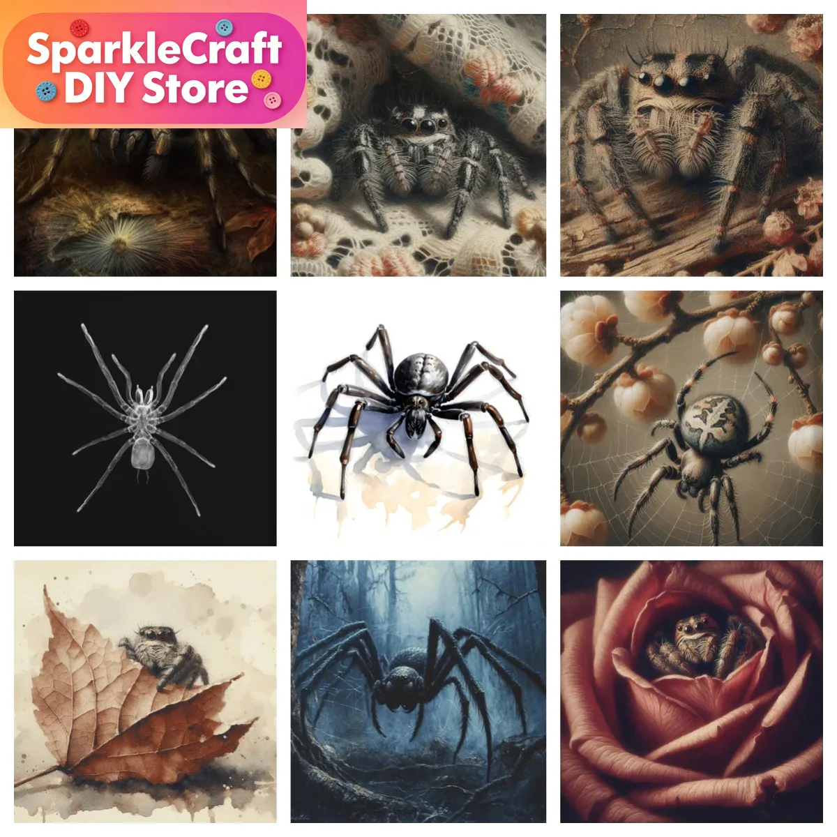 1pc frameless  Black Widow Spi - Embroidery Simple recensione e prezzo