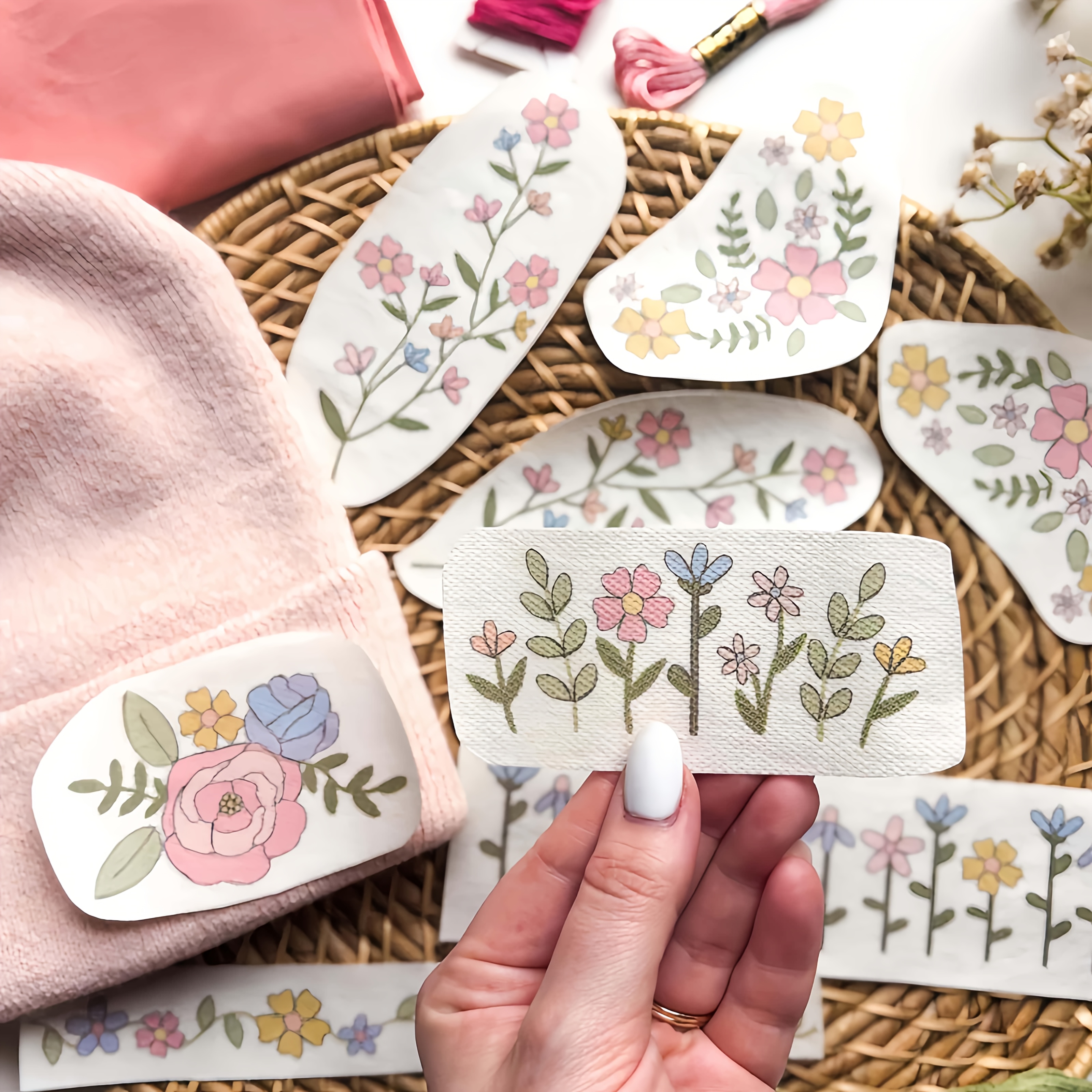 1 Set of 8pcs Colorful Graphic - Embroidery Web recensione e prezzo
