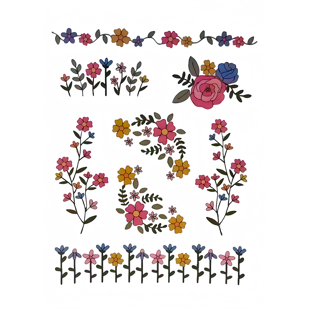 1 Set of 8pcs Colorful Graphic - Embroidery Web recensione e prezzo