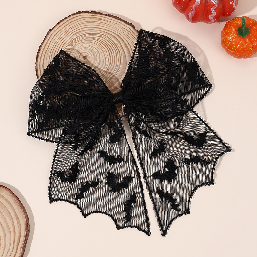 Halloween Bat Bow Hair Clips B - Embroidery Gothic recensione e prezzo