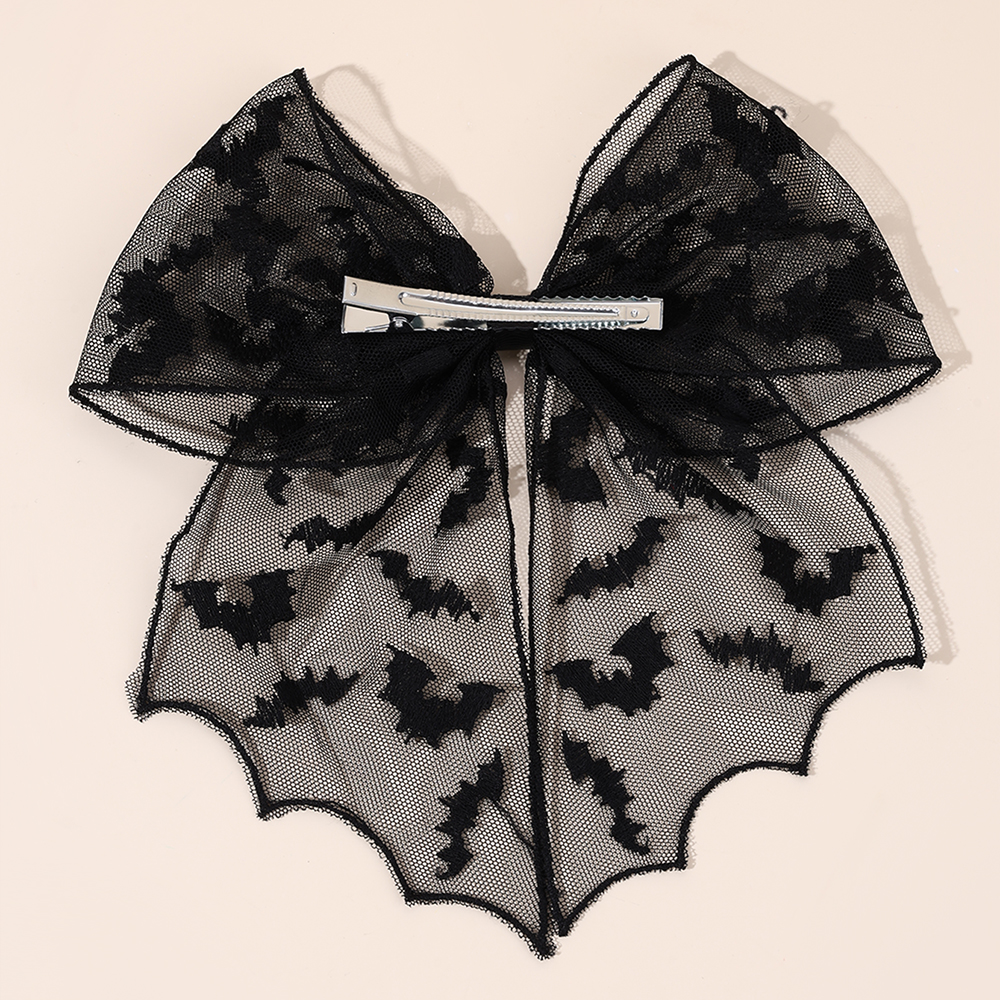 Halloween Bat Bow Hair Clips B - Embroidery Gothic recensione e prezzo