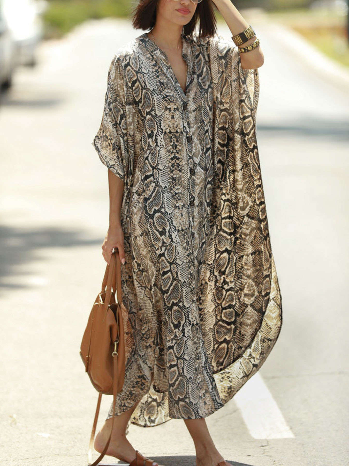 Bohemian Print Beach Cover-Up  - Embroidery Kaftan recensione e prezzo