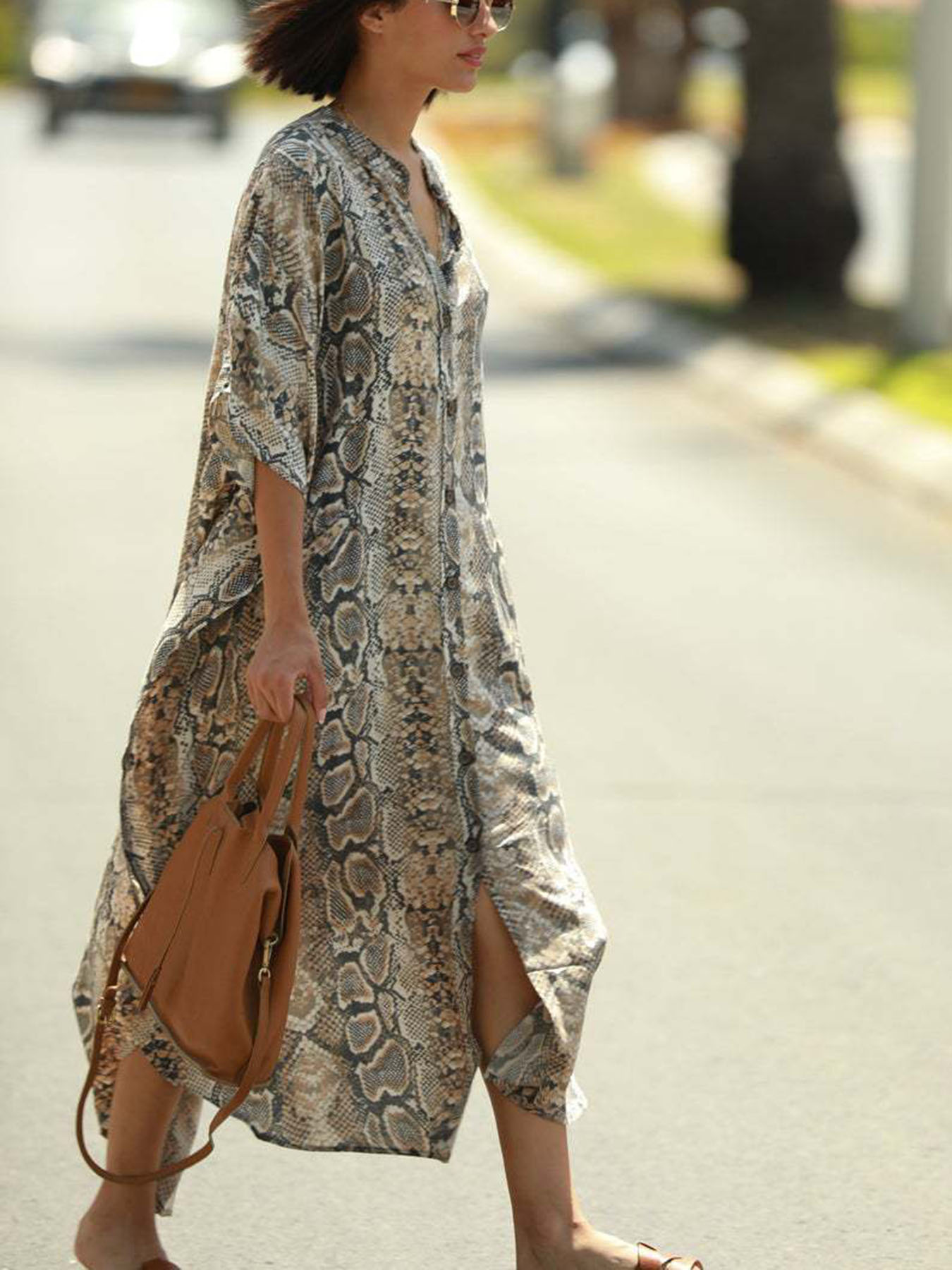 Bohemian Print Beach Cover-Up  - Embroidery Kaftan recensione e prezzo