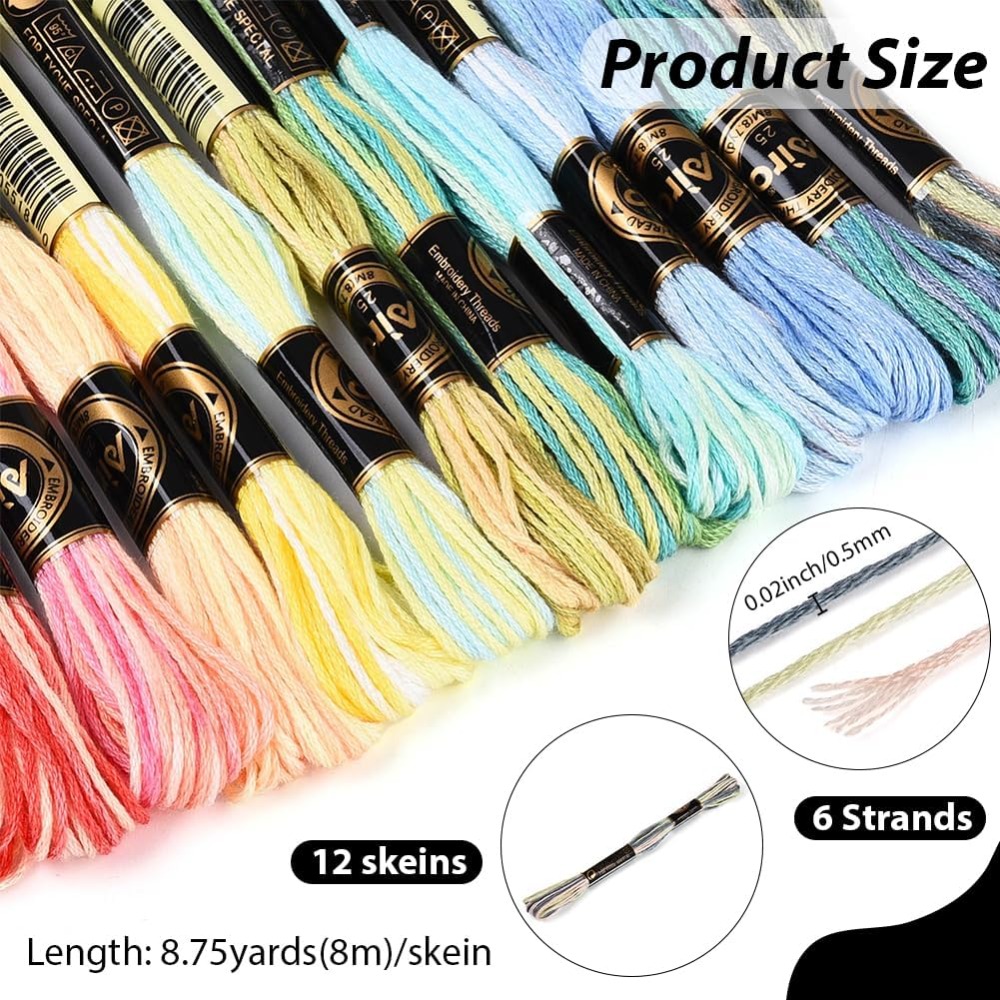 12 Skeins 105 Yards 6 Ply Vari - Embroidery Stitch recensione e prezzo