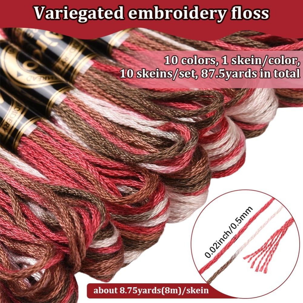 10 Skeins 6 Strands Red Embroi - Embroidery Stitch recensione e prezzo
