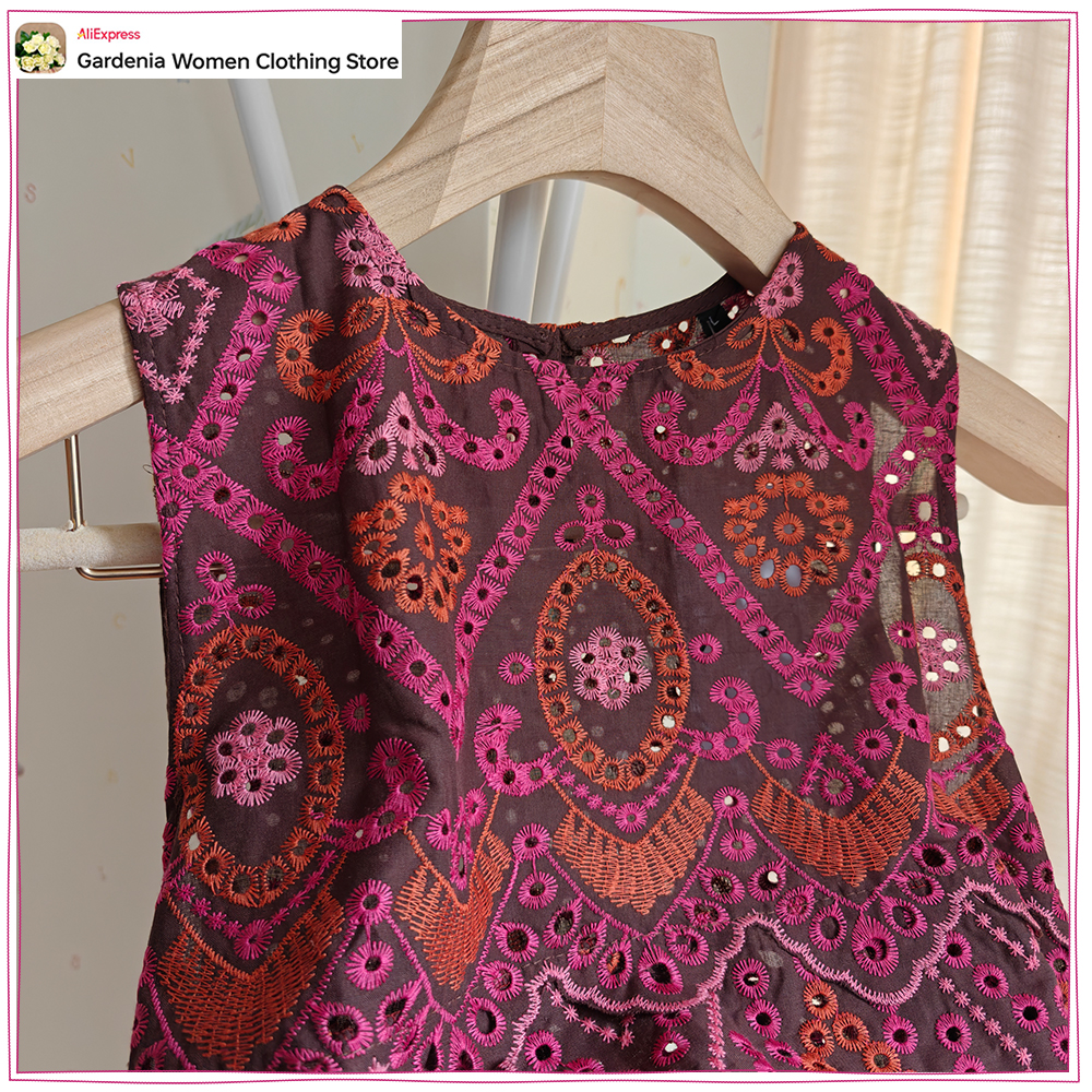 Elegant Women Embroidered Eyel - Embroidery Eyelet recensione e prezzo