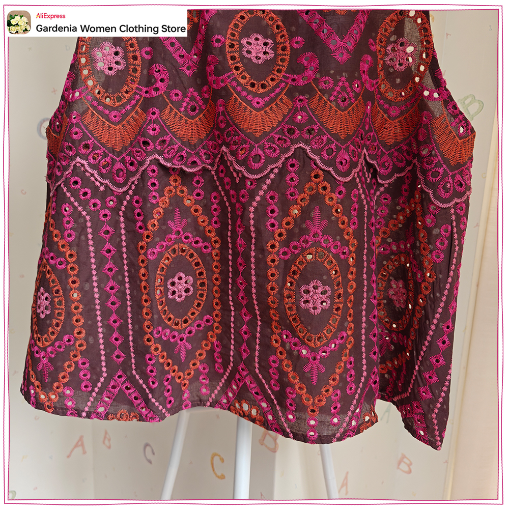 Elegant Women Embroidered Eyel - Embroidery Eyelet recensione e prezzo