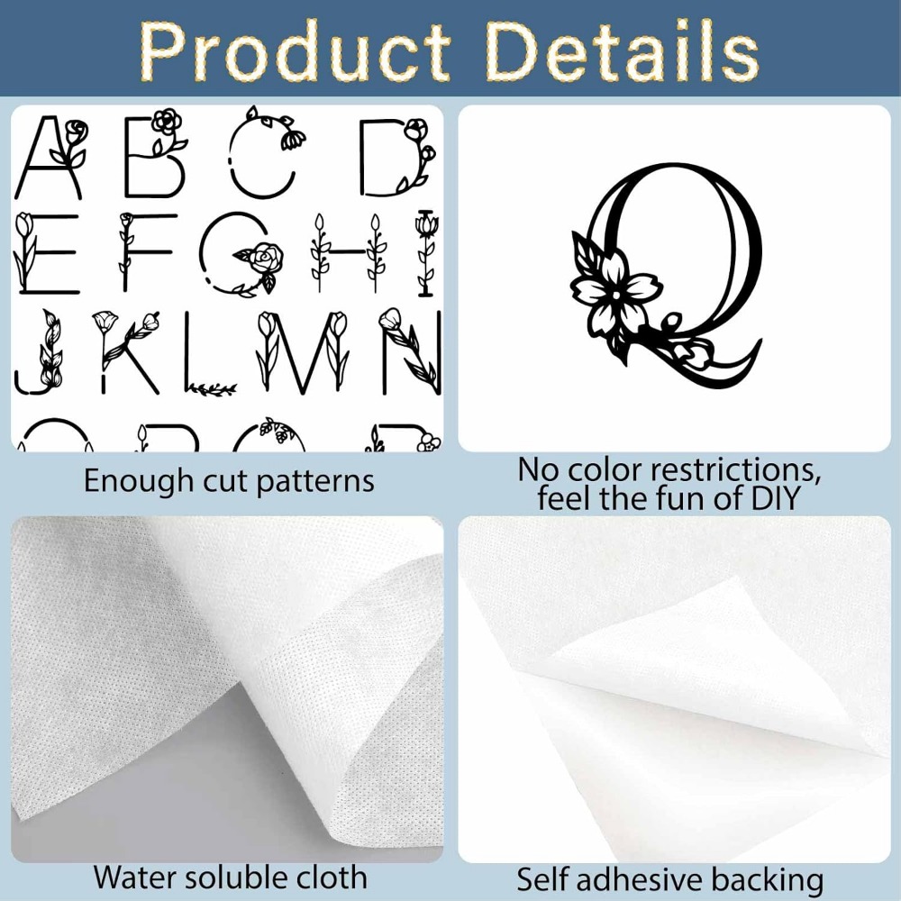 Letter A-Z Water Soluble Embro - Embroidery Stitch recensione e prezzo