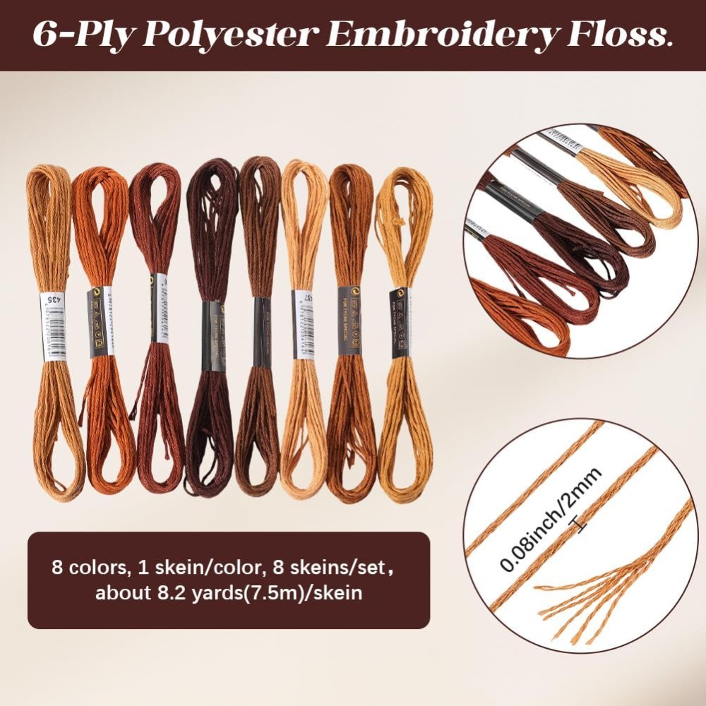 8 Skeins 6 Strands Brown Embro - Embroidery Stitch recensione e prezzo