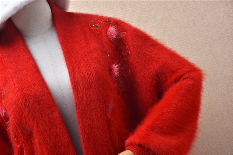 Women Mujer Autumn Winter Red  - Embroidery Rabbit recensione e prezzo