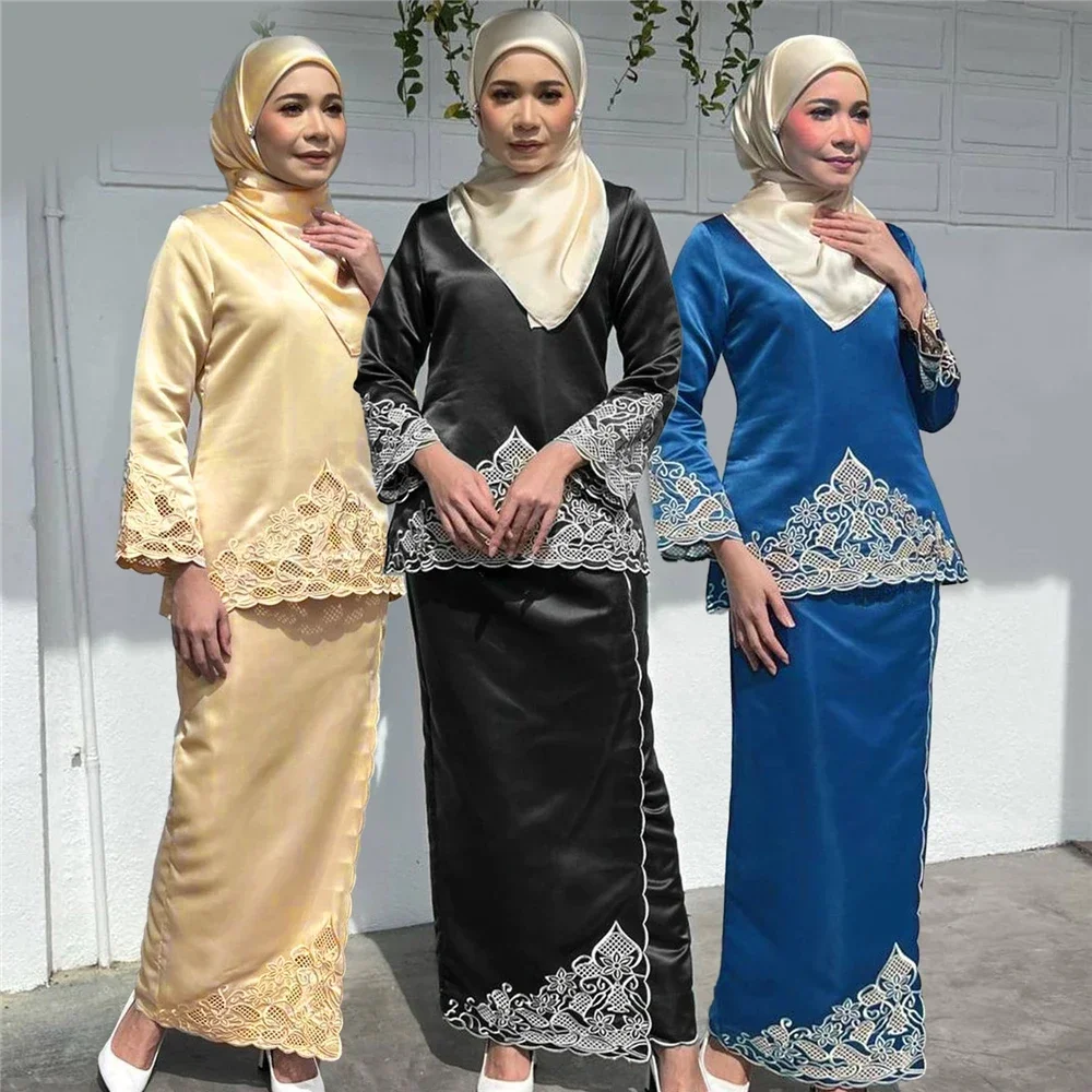 Fashion Women Two Pieces Abaya - Embroidery Baju recensione e prezzo