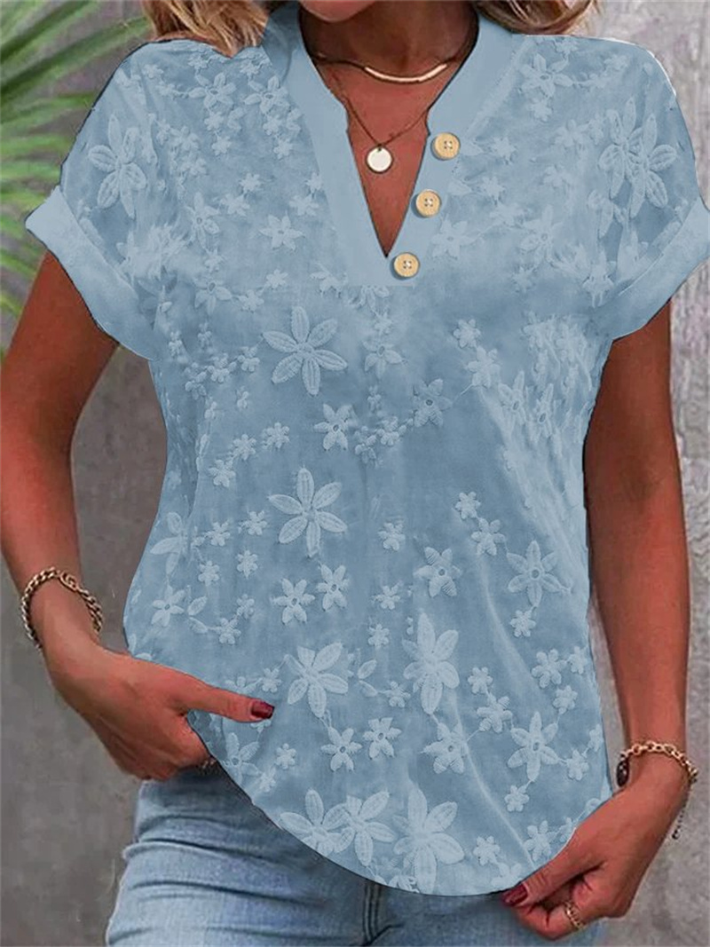Cropped Shirt White Lace Blous - Embroidery Eyelet recensione e prezzo