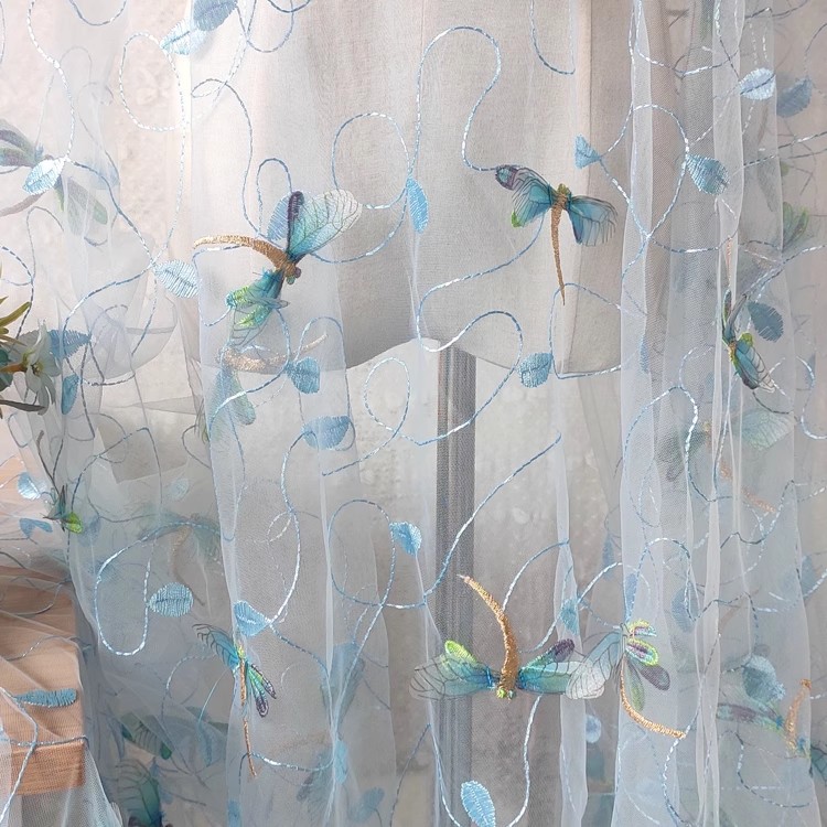 1yard Blue pink mesh fabric Th - Embroidery Wedding recensione e prezzo