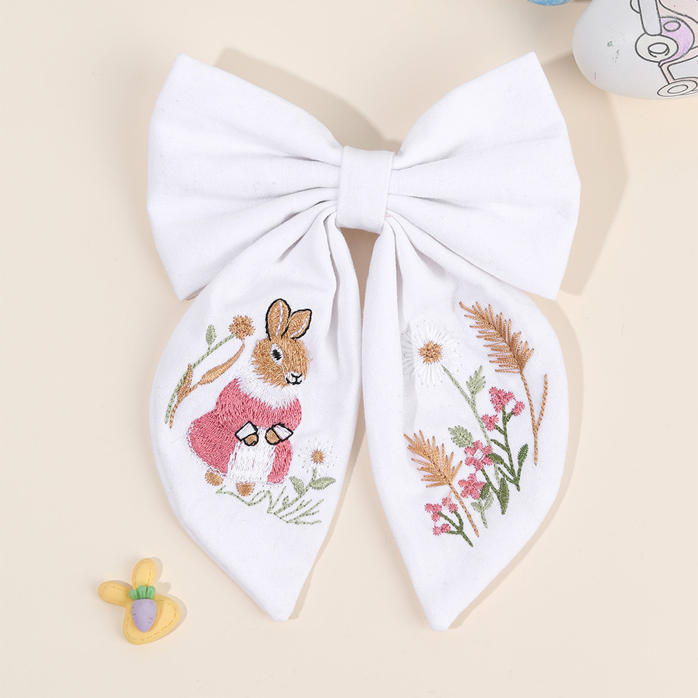 Rabbit Embroidery Bow Hair Cli - Embroidery Rabbit recensione e prezzo