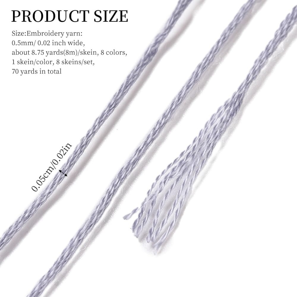 8 Skeins 70 Yards Grey Friends - Embroidery Stitch recensione e prezzo