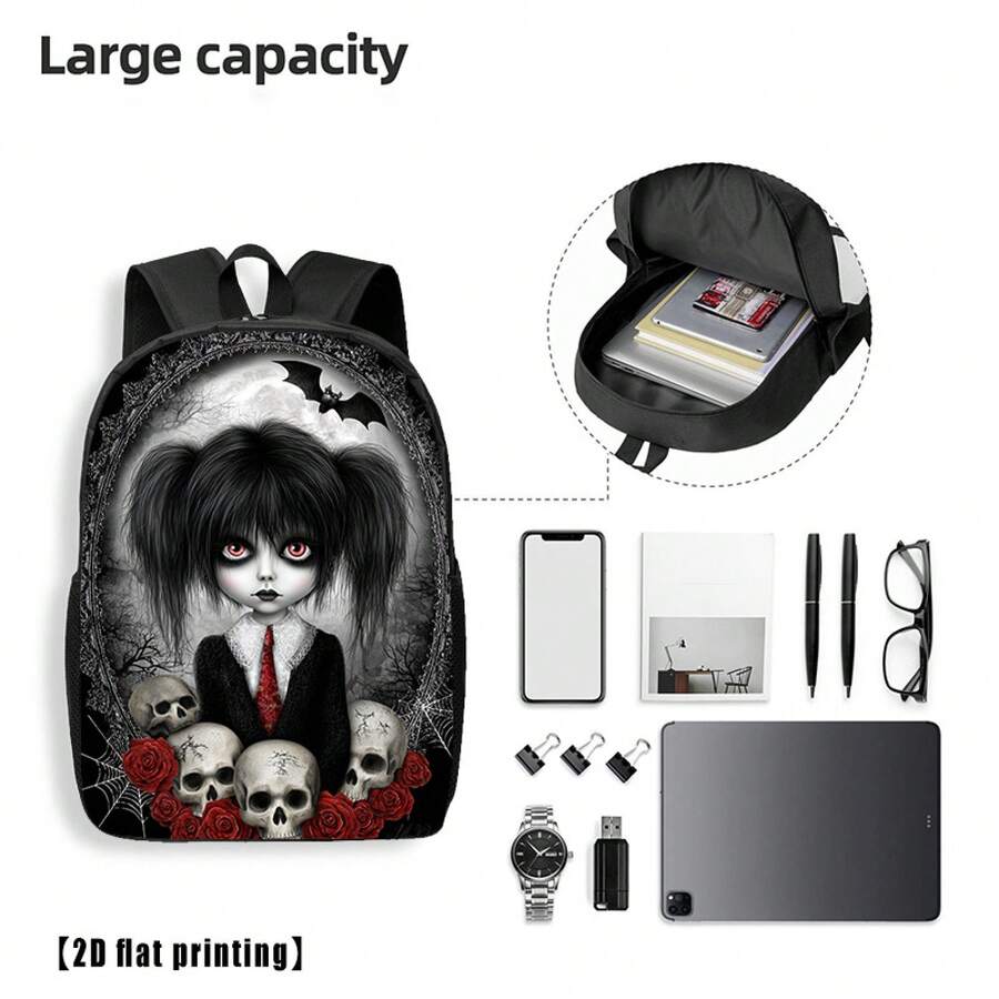Gothic Skull And Rose Print Ba - Embroidery Gothic recensione e prezzo