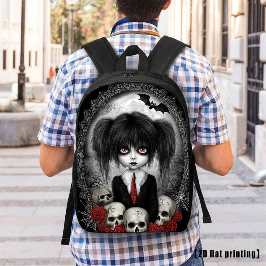 Gothic Skull And Rose Print Ba - Embroidery Gothic recensione e prezzo
