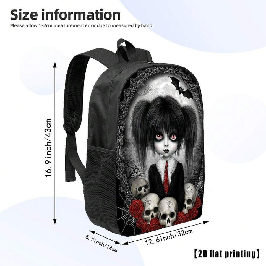 Gothic Skull And Rose Print Ba - Embroidery Gothic recensione e prezzo