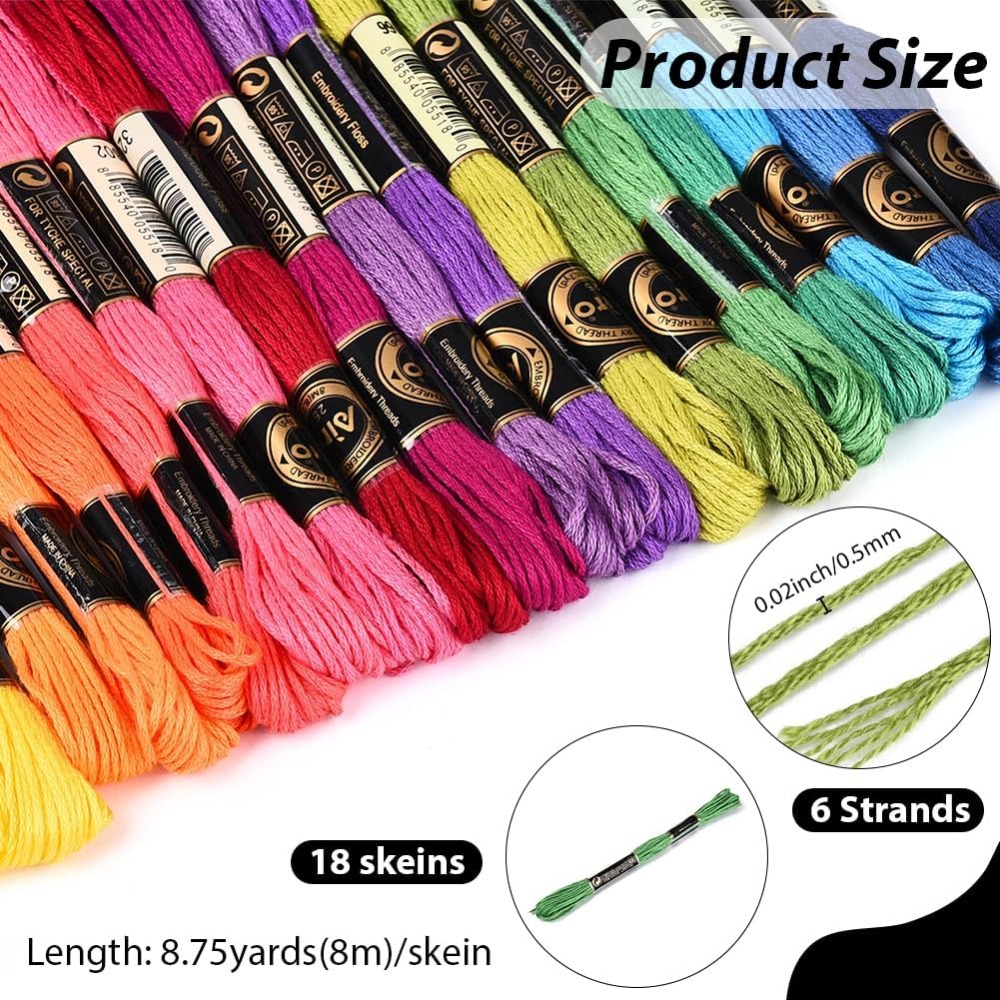 18 Skeins 157.5 Yards Colorful - Embroidery Stitch recensione e prezzo