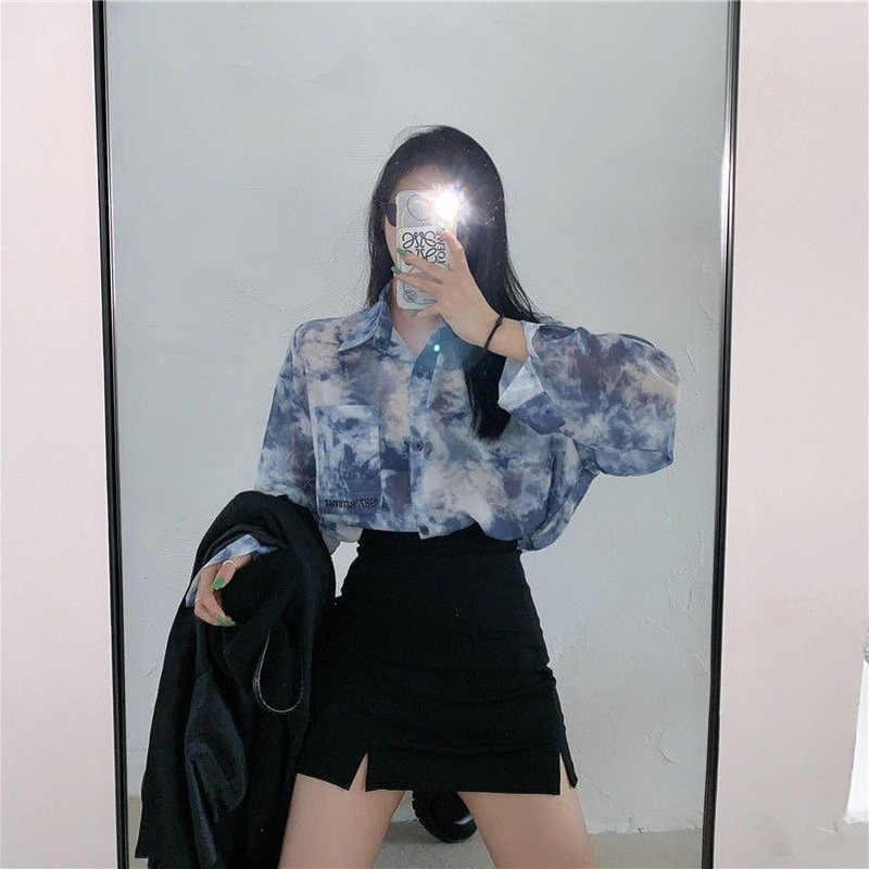 Shirts Women Fashion Tie Dye H - Embroidery Gothic recensione e prezzo