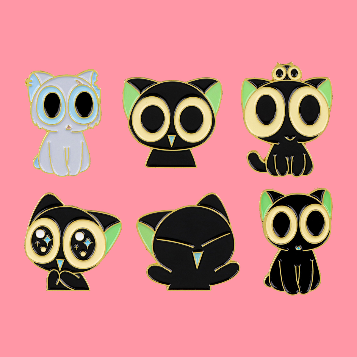 Cute Anime Black Cats Enamel P - Embroidery Simple recensione e prezzo