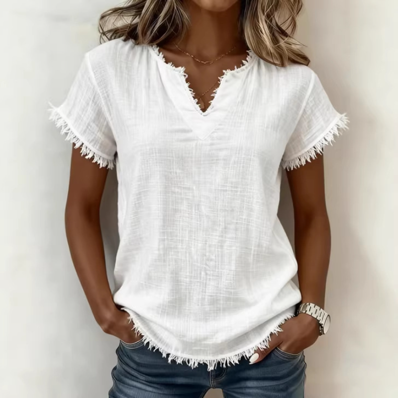 Women Vintage V Neck Lace Ruff - Embroidery Eyelet recensione e prezzo