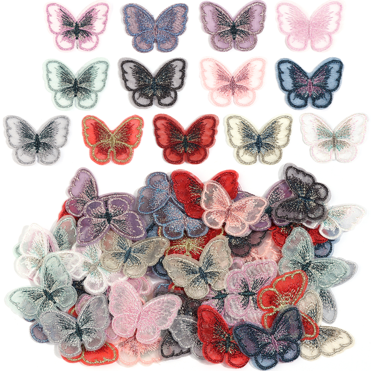 20Pcs 3X4CM Butterfly Cloth Pa - Embroidery Web recensione e prezzo