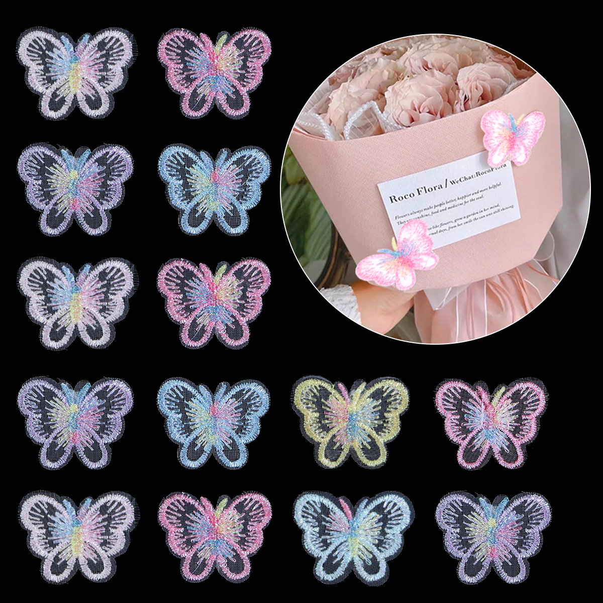 20Pcs 3X4CM Butterfly Cloth Pa - Embroidery Web recensione e prezzo