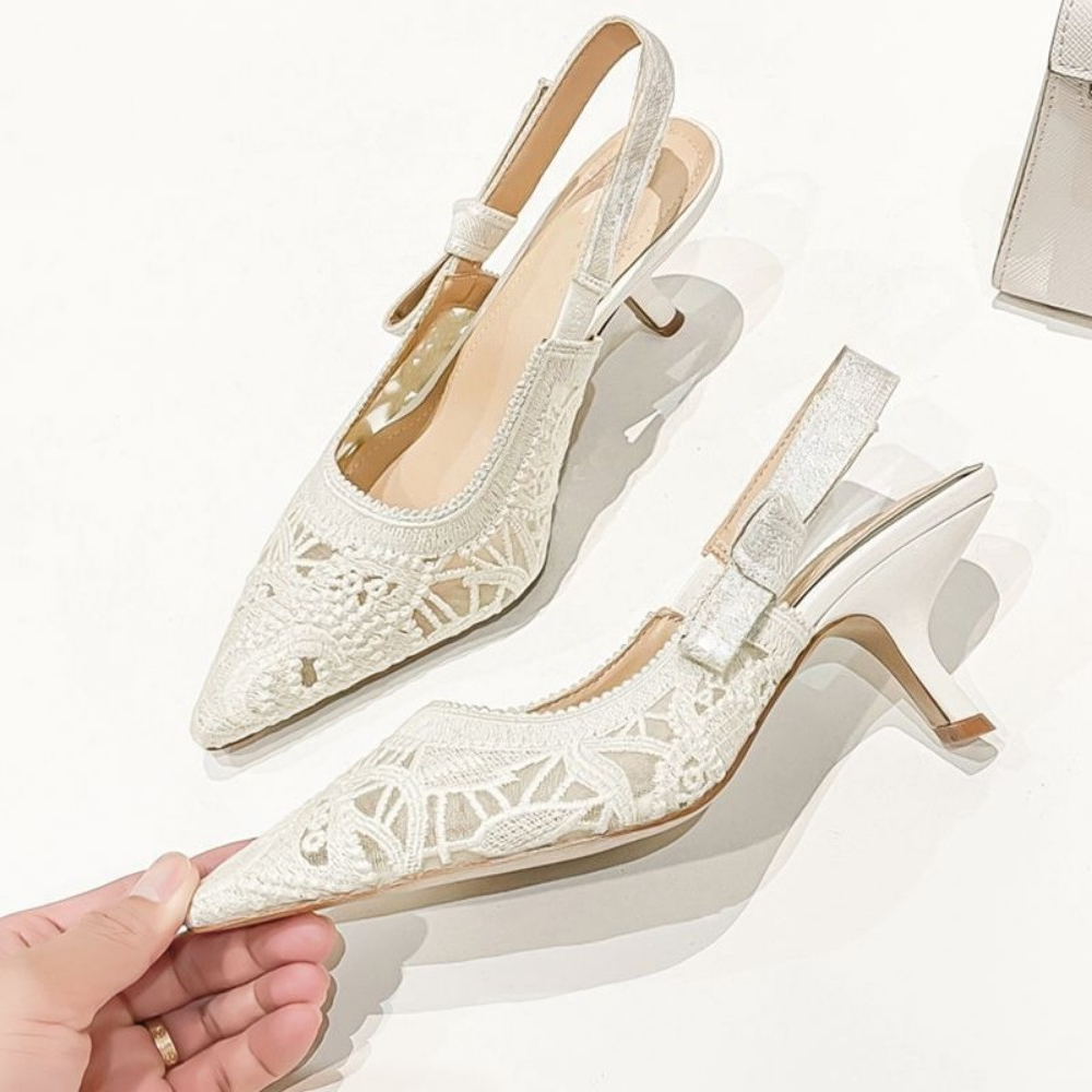 Genuine Leather High Heel Sand - Embroidery Wedding recensione e prezzo