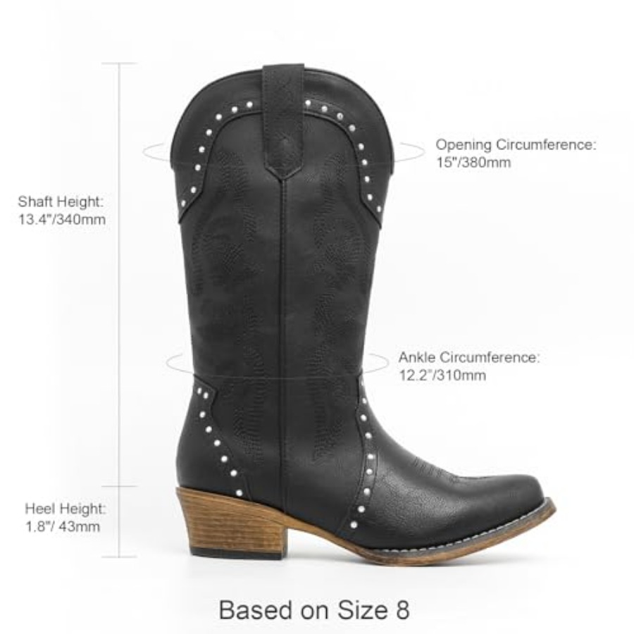 Cowboy Boots For Women Rivet V - Embroidery Stitch recensione e prezzo