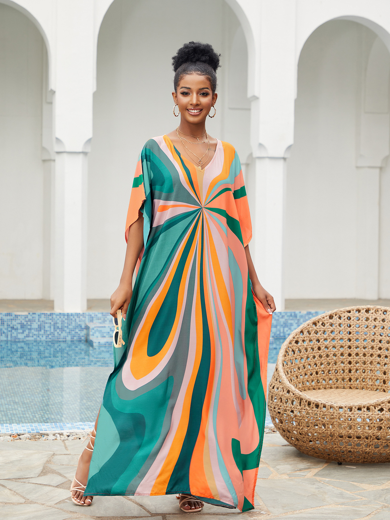 Women Beach Cover Up Loose Kaf - Embroidery Kaftan recensione e prezzo