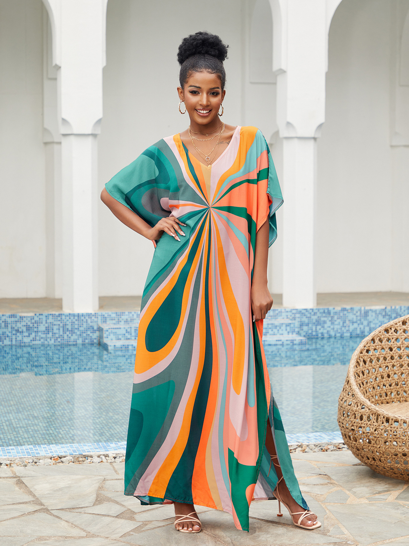 Women Beach Cover Up Loose Kaf - Embroidery Kaftan recensione e prezzo