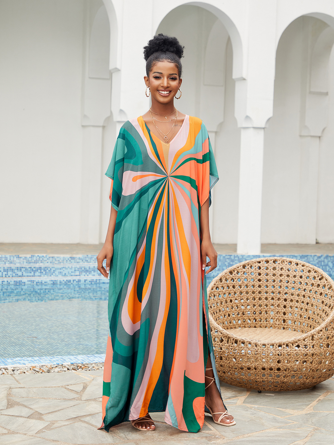 Women Beach Cover Up Loose Kaf - Embroidery Kaftan recensione e prezzo