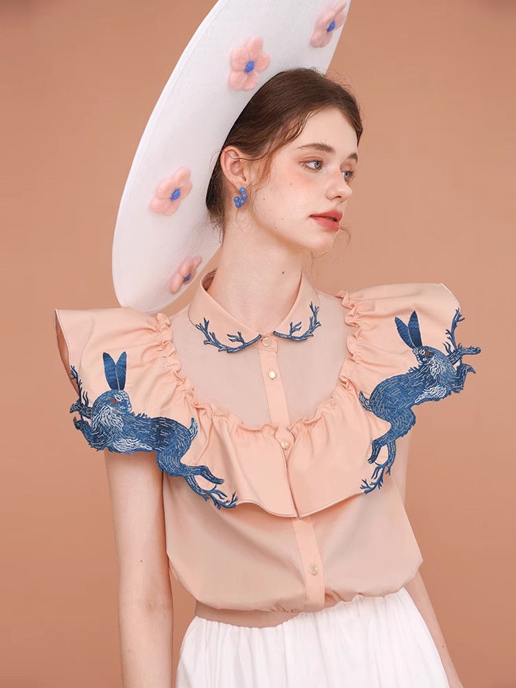 Rabbit Embroidered Shirt for W - Embroidery Rabbit recensione e prezzo